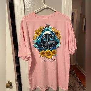 Simply southern size xxl light pink shirt lake theme